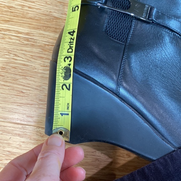 Blondo Lana Leather Waterproof Tall Wedge Riding boot with Stretch 8.5 - Picture 10 of 13